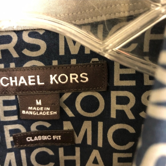 🤩New with tags authentic MK men's button down casual shirt size M - Picture 5 of 8